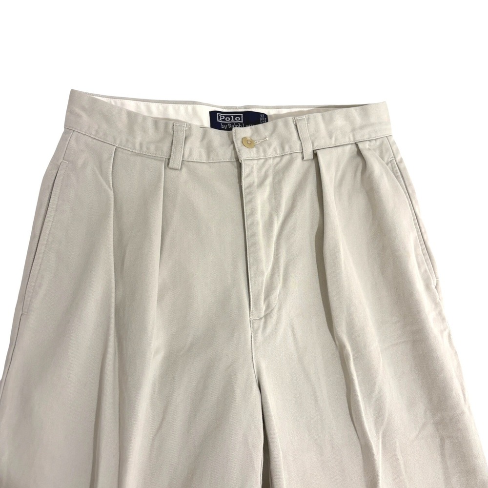 Polo Ralph Lauren Double Pleated Andrew Pant Mens S 29x31 Tan Cotton Chinos